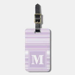 Etiqueta Para Maletas Tiras moradas monogramo