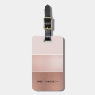 ETIQUETA PARA MALETAS TIRAS ROSADAS DEL COBRE DE RUBOR DEL ORO COLOR DE