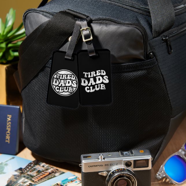 Etiqueta Para Maletas Tired Dads Club Funny (Anverso & Reverso)