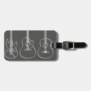 Etiqueta Para Maletas Tiro de guitarra retro grunge