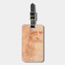 Etiqueta Para Maletas Tiza del rojo del autorretrato de Leonardo da