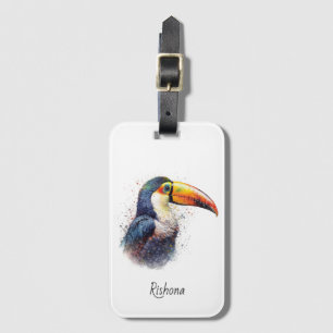 Etiqueta Para Maletas Tocante colorido en el estilo del Pointillismo