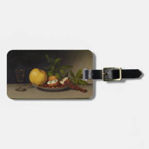 Etiqueta Para Maletas Todavía vida con la fruta, las tortas y el vino,