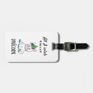 Etiqueta Para Maletas Todo lo que deseo es una Unicornio