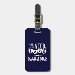 Etiqueta Para Maletas Todo lo que usted necesita es amor y Karaoke