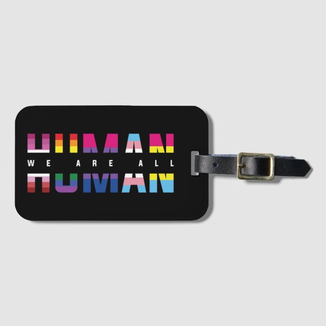 Etiqueta Para Maletas Todos somos humanos (Anverso horizontal)