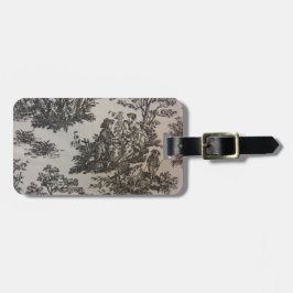 Etiqueta Para Maletas Toile en negro y blanco