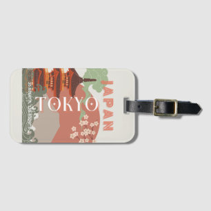 Etiqueta Para Maletas Tokio Japón: Arte de viajes, arte de viajes retro