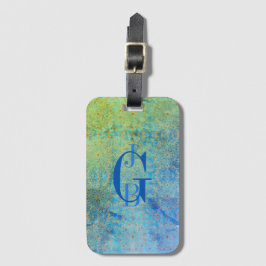 Etiqueta Para Maletas Tonos de Ombre verde azul