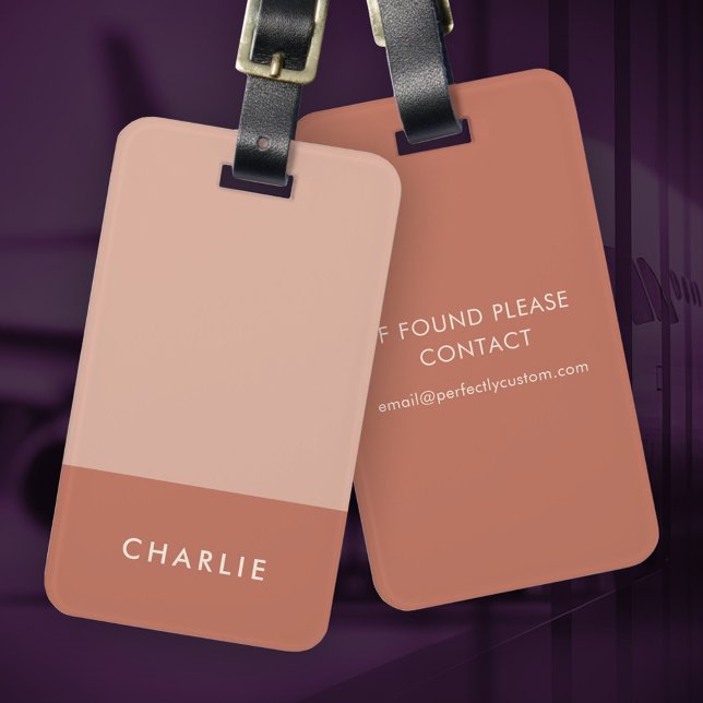 Etiqueta Para Maletas Tonos modernos de terracota (Subido por el creador)
