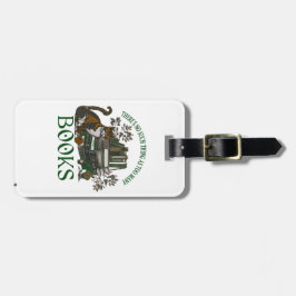 Etiqueta Para Maletas Too Many Books Green Floral Academia Luggage Tag