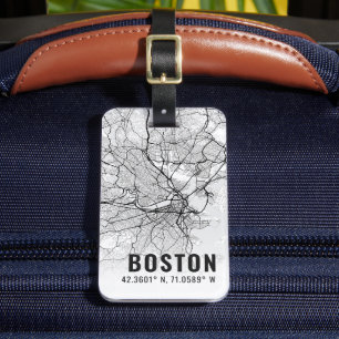 Etiqueta Para Maletas Topografía del mapa de Boston City Map
