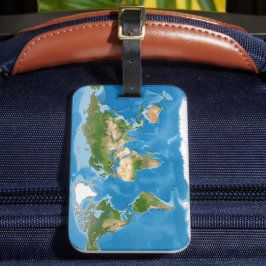 Etiqueta Para Maletas Topographic World Map Earth Illustration