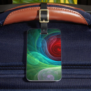 Etiqueta Para Maletas Tormenta roja Floral Moderno Resumen Patrón de col