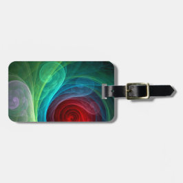 Etiqueta Para Maletas Tormenta roja Floral Moderno Resumen Patrón de col