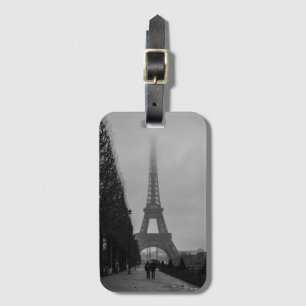 Etiqueta Para Maletas Torre Eiffel - Blanco y negro