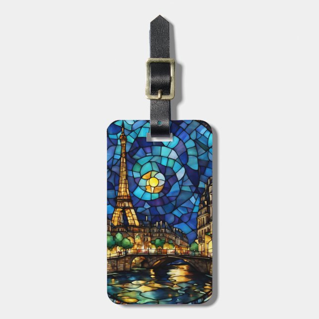 Etiqueta Para Maletas Torre Eiffel París Francia  (Frente Vertical)