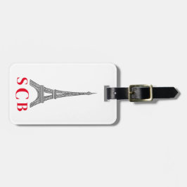 Etiqueta Para Maletas Torre Eiffel París Francia Monograma