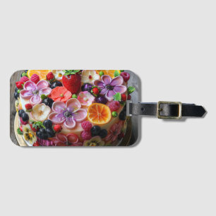 Etiqueta Para Maletas Torta de fruta colorida