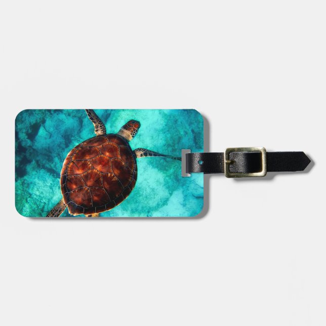 Etiqueta Para Maletas tortuga (Frente Horizontal)
