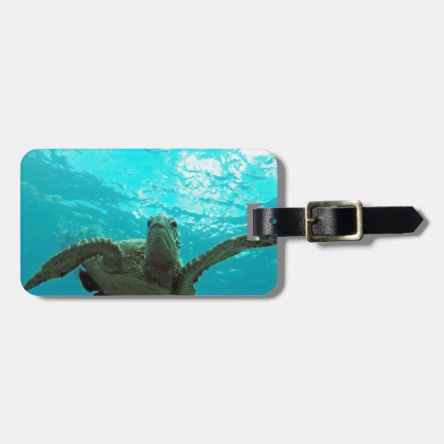 Etiqueta Para Maletas Tortuga de Hawaii Honu (Frente Horizontal)