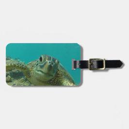 Etiqueta Para Maletas Tortuga de mar verde