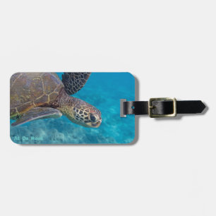 Etiqueta Para Maletas Tortuga de mar verde