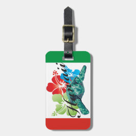 Etiqueta Para Maletas Tortuga de mar verde de Hawaii