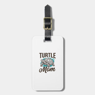 Etiqueta Para Maletas Tortuga Mamá Diseño Vectorial de Grabado Vintage_1