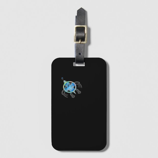 Etiqueta Para Maletas Tortuga marina pintada (Anverso vertical)