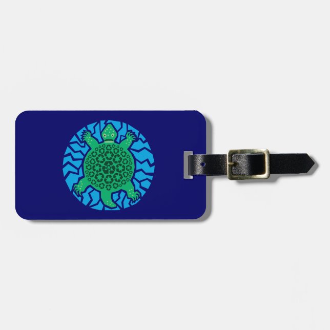 Etiqueta Para Maletas Tortugas marinas, reciclaje (Frente Horizontal)