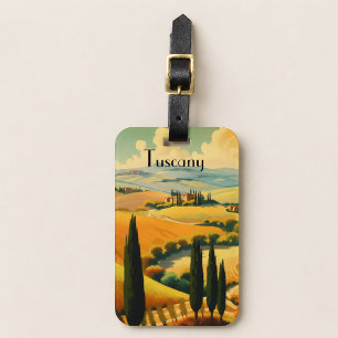Etiqueta Para Maletas Toscana Rural Antigua Texto Personalizado