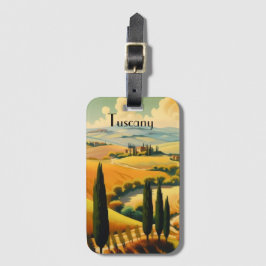 Etiqueta Para Maletas Toscana Rural Antigua Texto Personalizado