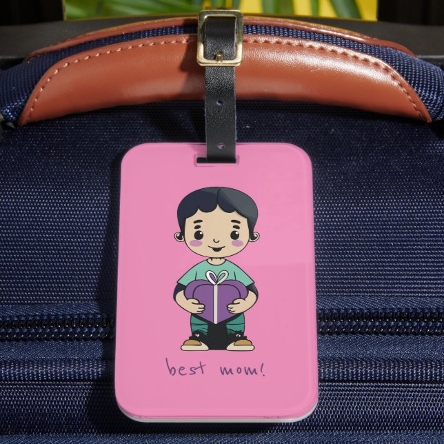 Etiqueta Para Maletas Tote Cute Boy (Anverso In situ 2)