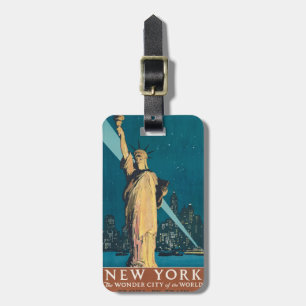 Etiqueta Para Maletas Tote de Poster de Viajes Vintage de Nueva York