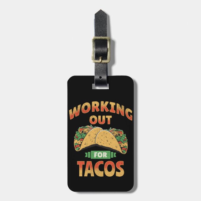 Etiqueta Para Maletas Trabajar para los tacos (Frente Vertical)