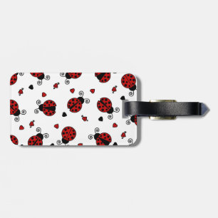 Etiqueta Para Maletas Trama de Corazones y Ladybug