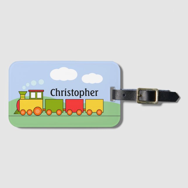 Etiqueta Para Maletas Tren de juguete personalizado (Anverso horizontal)