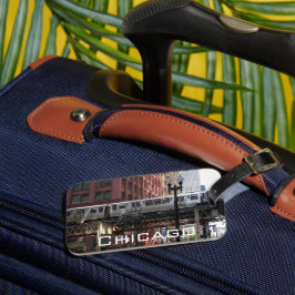 Etiqueta Para Maletas Tren en bucle elevado de Chicago