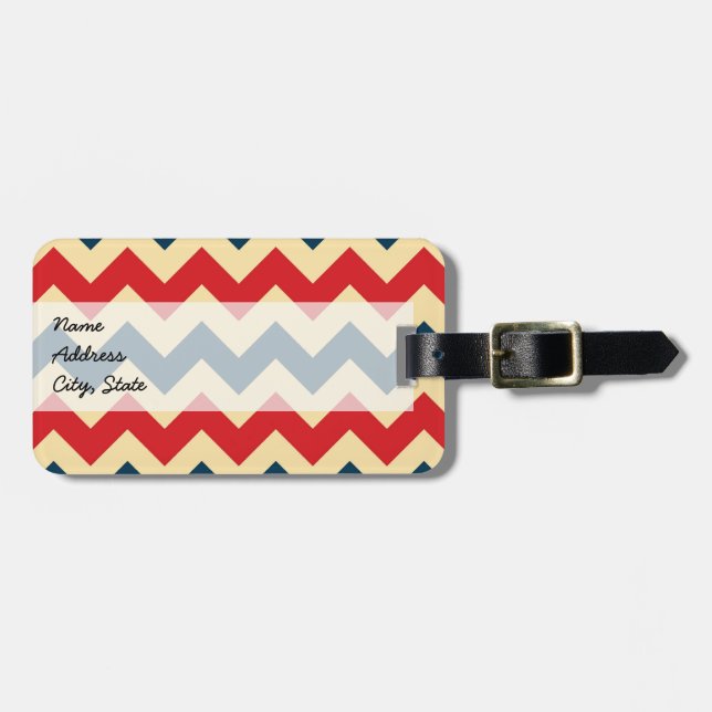 Etiqueta Para Maletas Trendy Chevron Zigzag Pattern (Frente Horizontal)