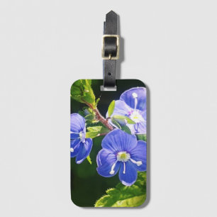 Etiqueta Para Maletas Tres flores azules