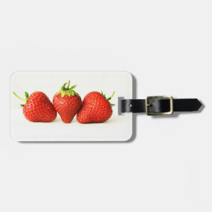 Etiqueta Para Maletas Tres fresas sobre ltcna cd blanco