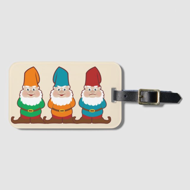 Etiqueta Para Maletas Tres gnomos (Anverso horizontal)