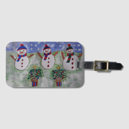 Etiqueta Para Maletas Tres Navidades Snowmen