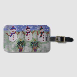 Etiqueta Para Maletas Tres Navidades Snowmen