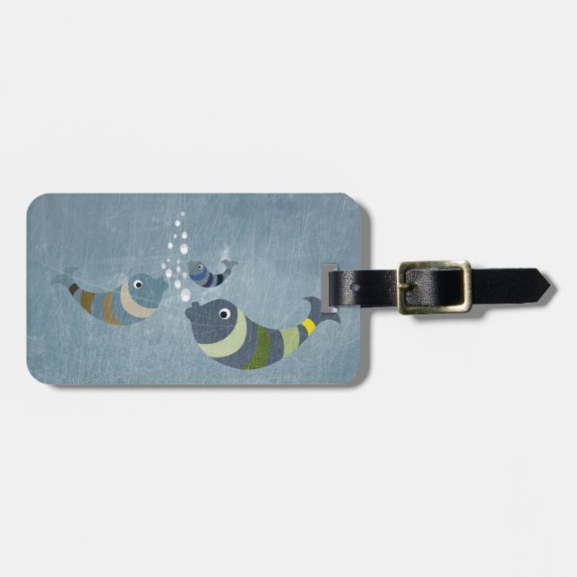 Etiqueta Para Maletas Tres pescados (Frente Horizontal)