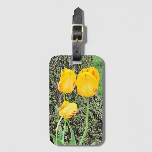 Etiqueta Para Maletas Tres tulipanes amarillos / (Anverso vertical)