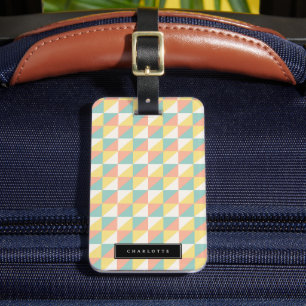 Etiqueta Para Maletas Triángulo geométrico colorido abstracto - moderno