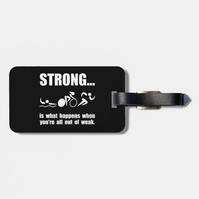 Etiqueta Para Maletas Triathlon fuerte (Atrás Horizontal)
