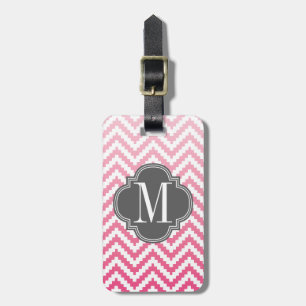 Etiqueta Para Maletas Tribal azteca rosado de Ombré Chevron